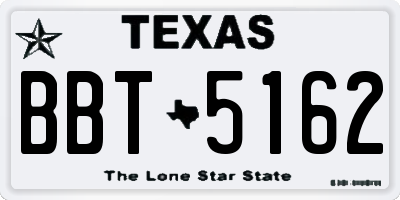 TX license plate BBT5162