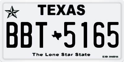 TX license plate BBT5165