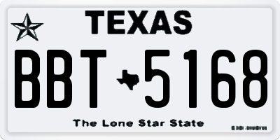 TX license plate BBT5168