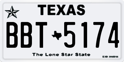 TX license plate BBT5174