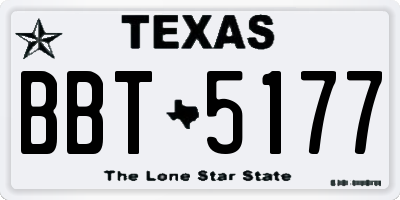 TX license plate BBT5177
