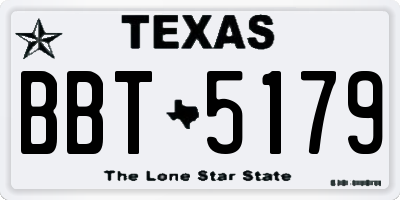 TX license plate BBT5179