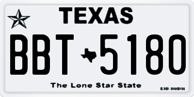 TX license plate BBT5180