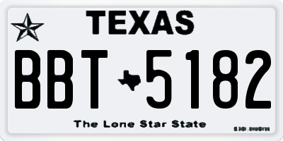 TX license plate BBT5182