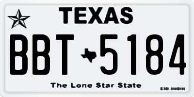 TX license plate BBT5184