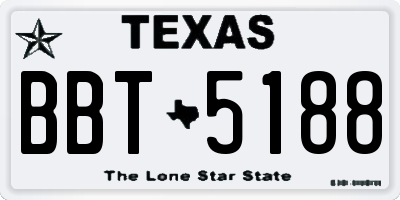 TX license plate BBT5188