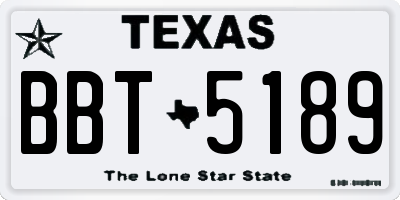 TX license plate BBT5189