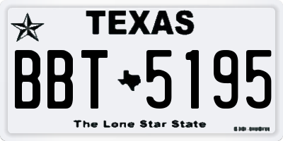 TX license plate BBT5195