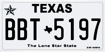 TX license plate BBT5197