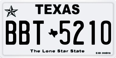 TX license plate BBT5210