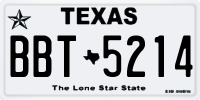TX license plate BBT5214