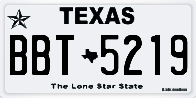 TX license plate BBT5219