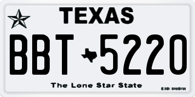 TX license plate BBT5220