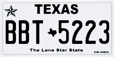 TX license plate BBT5223