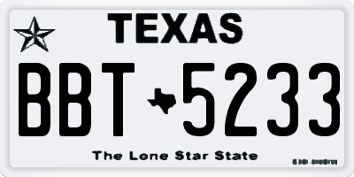 TX license plate BBT5233