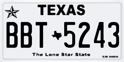 TX license plate BBT5243