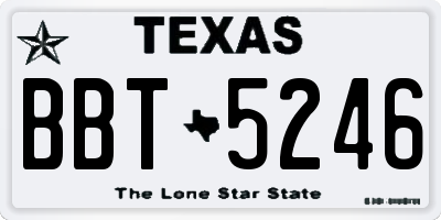 TX license plate BBT5246