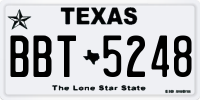 TX license plate BBT5248