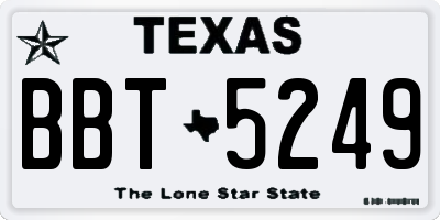 TX license plate BBT5249
