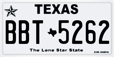 TX license plate BBT5262