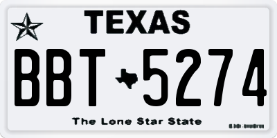 TX license plate BBT5274