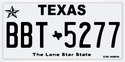 TX license plate BBT5277
