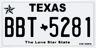 TX license plate BBT5281
