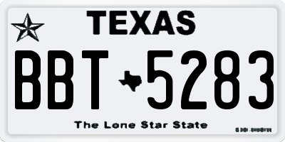 TX license plate BBT5283