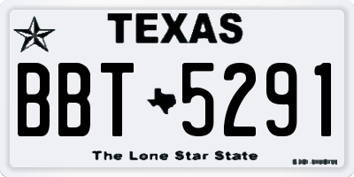 TX license plate BBT5291