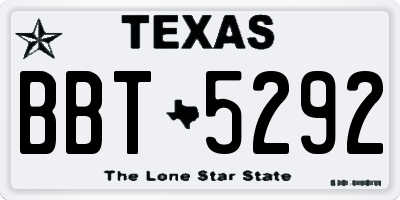 TX license plate BBT5292
