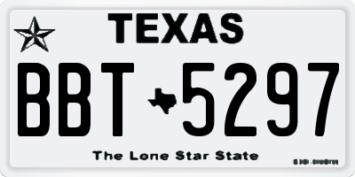 TX license plate BBT5297