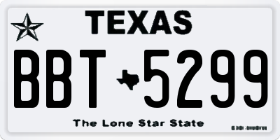 TX license plate BBT5299