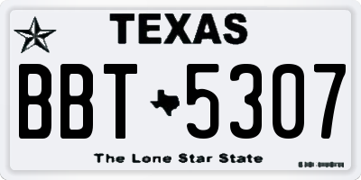TX license plate BBT5307