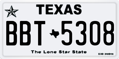 TX license plate BBT5308