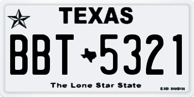 TX license plate BBT5321