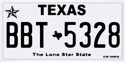 TX license plate BBT5328