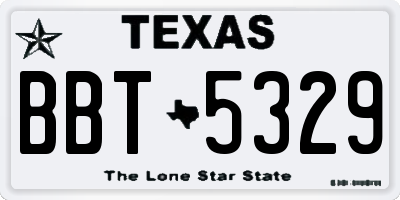 TX license plate BBT5329