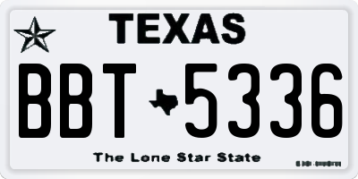 TX license plate BBT5336