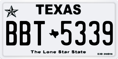 TX license plate BBT5339
