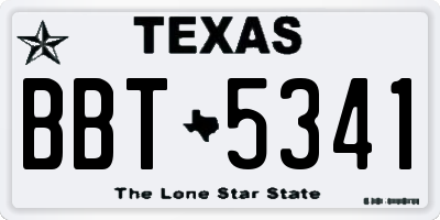 TX license plate BBT5341