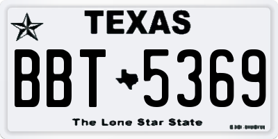 TX license plate BBT5369