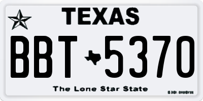 TX license plate BBT5370