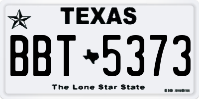 TX license plate BBT5373