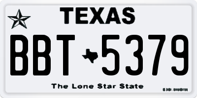 TX license plate BBT5379