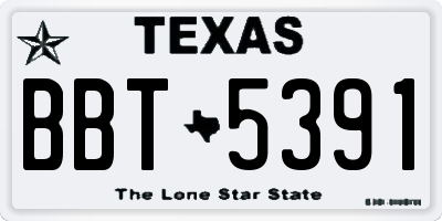 TX license plate BBT5391