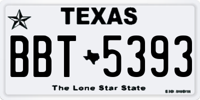 TX license plate BBT5393