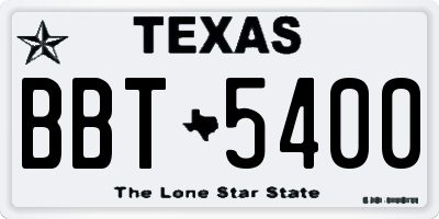 TX license plate BBT5400