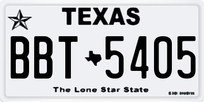 TX license plate BBT5405