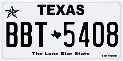 TX license plate BBT5408