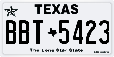TX license plate BBT5423